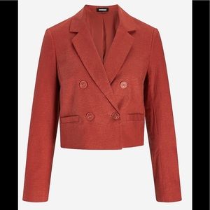 🌺🌺Doble Breasted Linen-Blend Cropped Blazer 🌺🌺